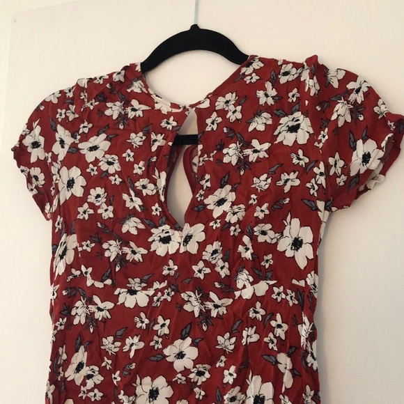 Rust coloured floral mini dress - Picture 1 of 3